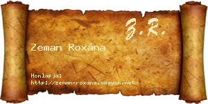 Zeman Roxána névjegykártya