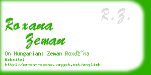 roxana zeman business card